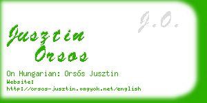 jusztin orsos business card