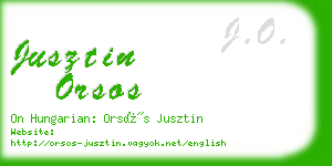 jusztin orsos business card